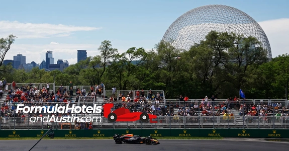 Montréal skyline and Circuit Gilles Villeneuve — hotels & packages for the Canadian Grand Prix